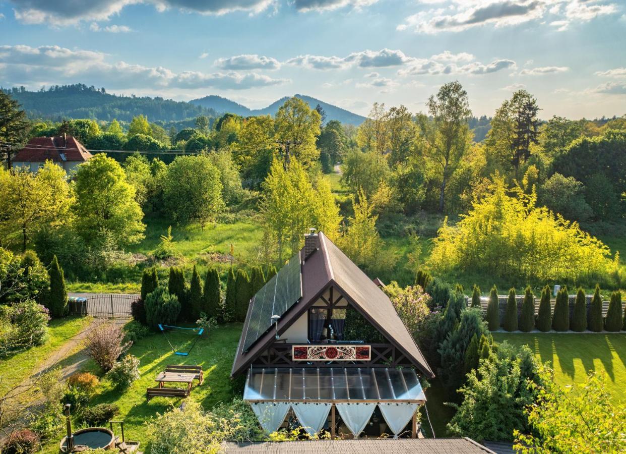 Smyrkowy Dom Z Kominkiem Z Goraca Balia Kolo Karpacza Janowice Wielkie Esterno foto
